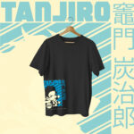 Tanjiro Kamado from Demon Slayer Character graphic t-shirt black