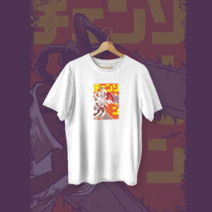 Chainsaw Man Regular T-shirt White Front - Dede Yaar