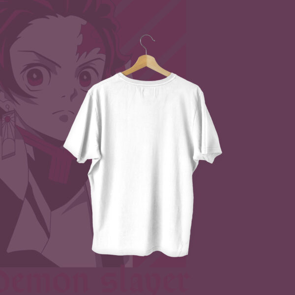 Tanjiro Kamado (Demon Slayer) Character Regular T-shirt White Back - Dede Yaar