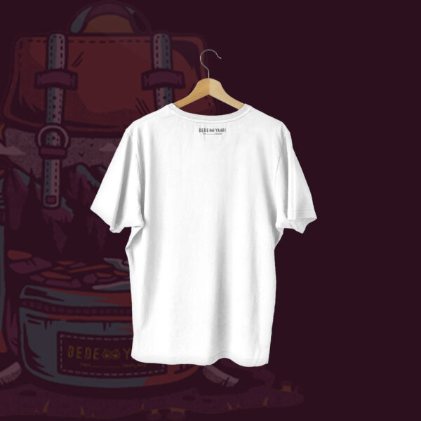 Backpackers Bag T-shirt White Back – Dede Yaar