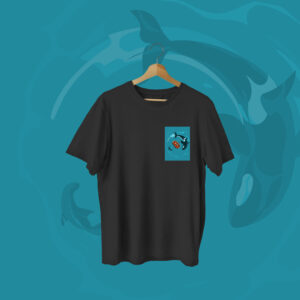 Shark in Ocean T-shirt Black Front – Dede Yaar