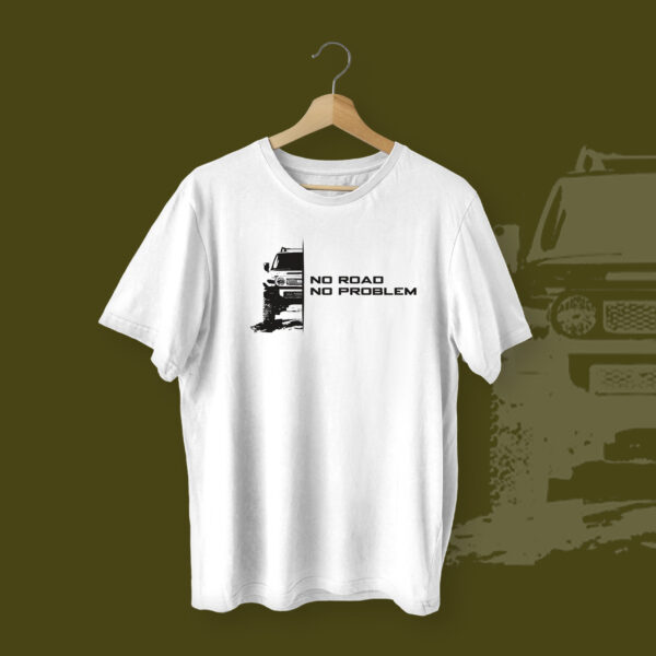 No Road No Problem SUV T-shirt White Front - Dede Yaar