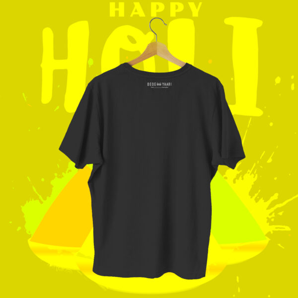 Happy Holi Colors T-shirt Black Back – Dede Yaar