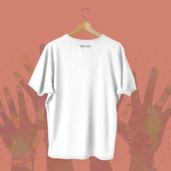 Happy Holi Hands T-shirt White Back – Dede Yaar