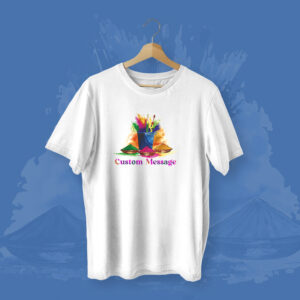 Holi (Custom Message) T-shirt White – Dede Yaar