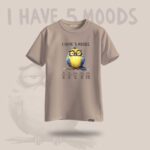 5 Moods Oversized Graphic Tshirt Beige - DedeYaar