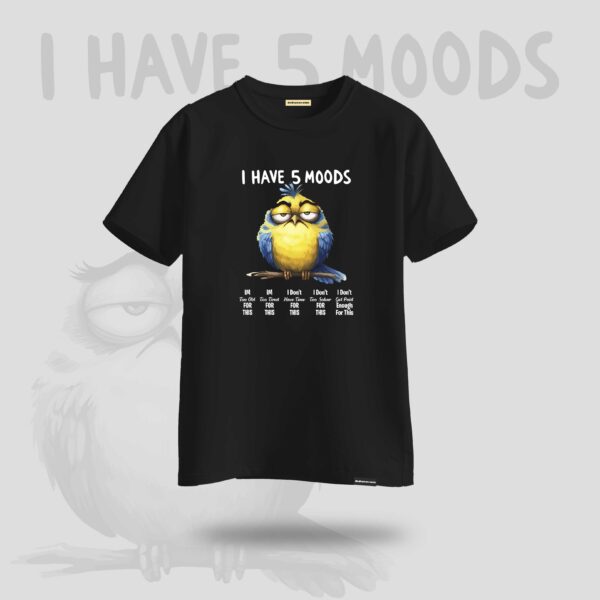 5 Moods Oversized Graphic Tshirt Black - DedeYaar