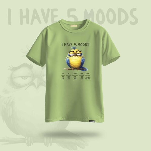 5 Moods Oversized Graphic Tshirt Pistachio Green - DedeYaar