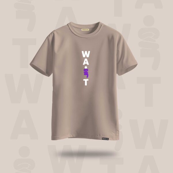 Wait Oversized Graphic Tshirt Beige - DedeYaar