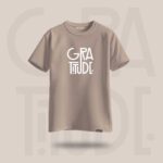 Gratitude Oversized Graphic Tshirt Beige - DedeYaar