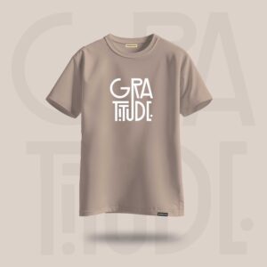 Gratitude Oversized Graphic Tshirt Beige - DedeYaar