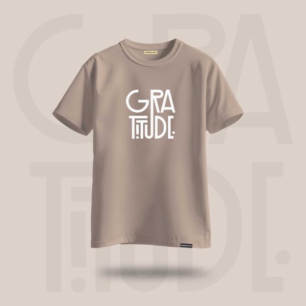 Gratitude Oversized Graphic Tshirt Beige - DedeYaar